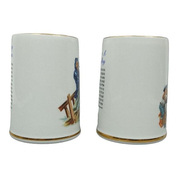 Vintage Norman Rockwell Coffee Cup 12 Oz Mugs Braving The Storm For a Good Boy - Picture 3 of 12